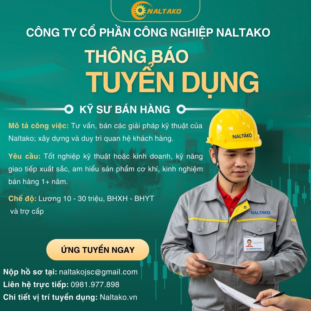 Naltako Tuyển Dụng Kỹ Sư Bán Hàng