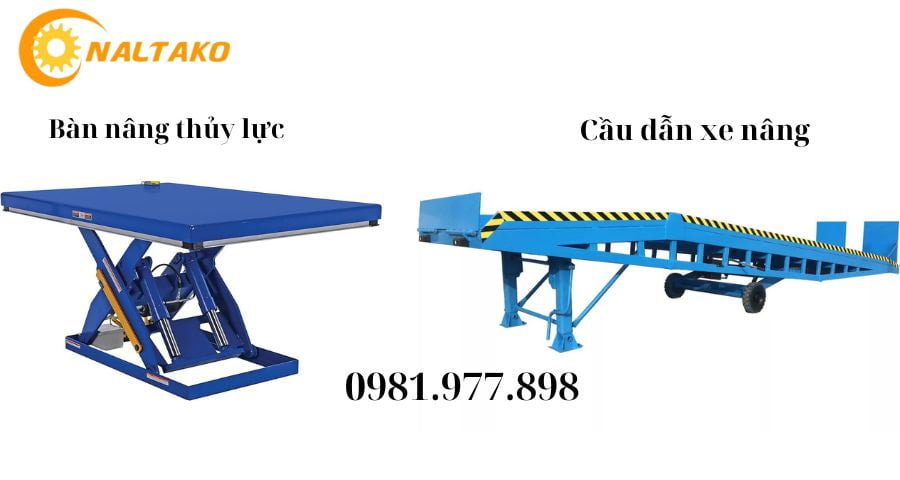 Bàn nâng thủy lực hay Cầu dẫn xe nâng