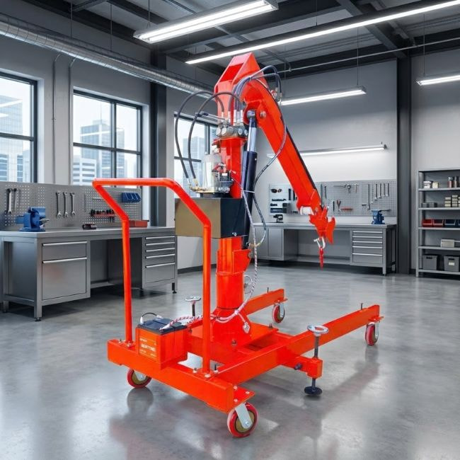 Cần cẩu mini - NTKV chắc chắn, đảm bảo quá trình nâng hàng hóa an toàn 