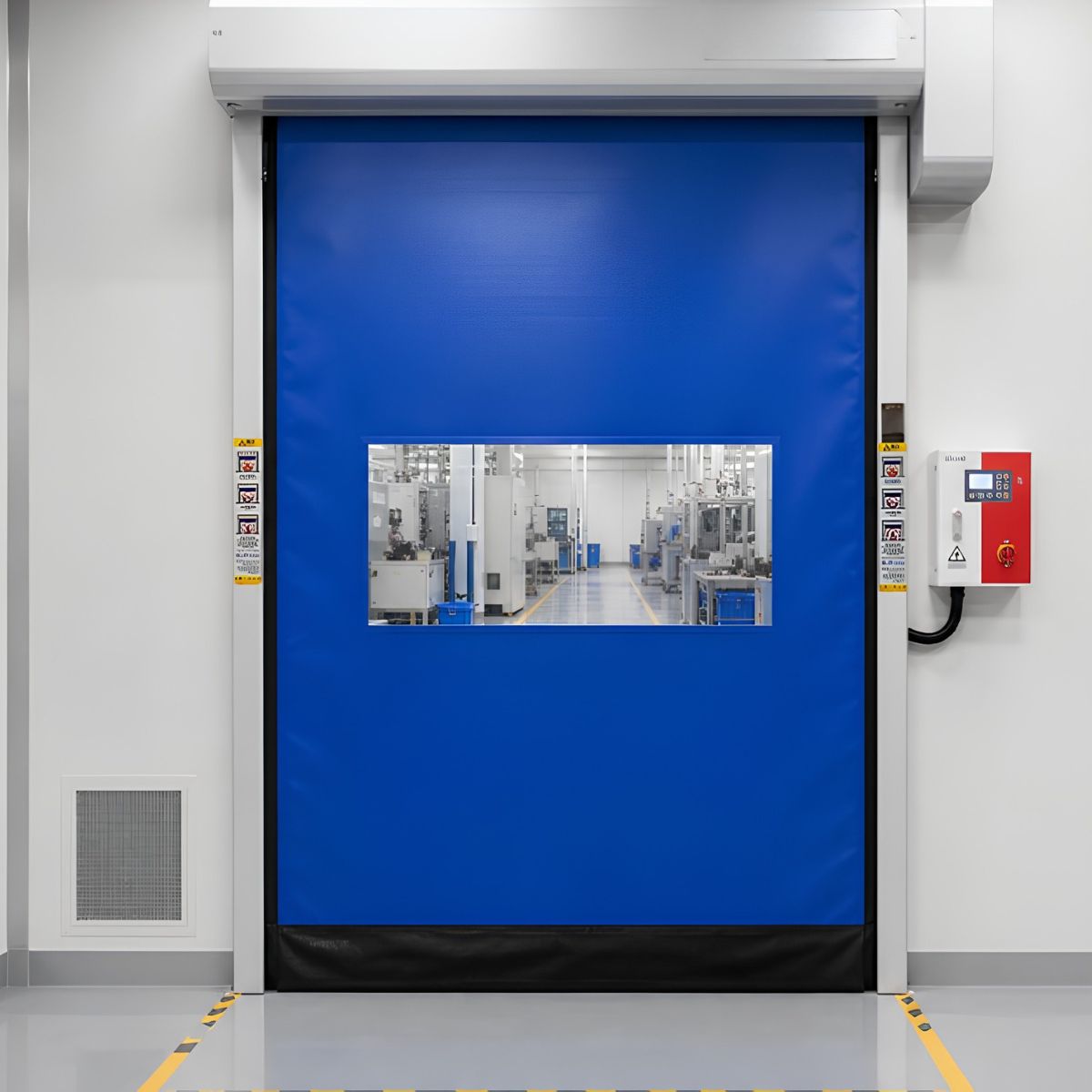 Màn PVC cửa cuốn nhanh tự phục hồi không có thanh nhôm gia cường