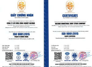 Giấy chứng nhận Naltako đạt chứng nhận ISO 9001:2015