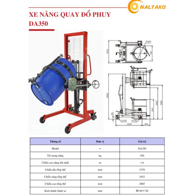 Xe nâng quay đổ phuy tay cao 2 Xe nâng quay đổ phuy tay cao 2