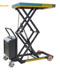 Xe nâng mặt bàn 450kg chạy điện ắc quy