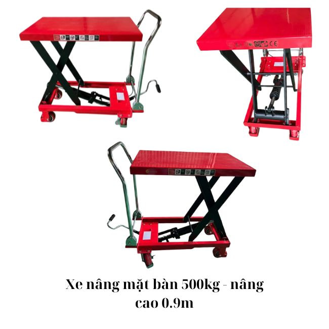 Xe nâng mặt bàn 500kg - nâng cao 0.9m 