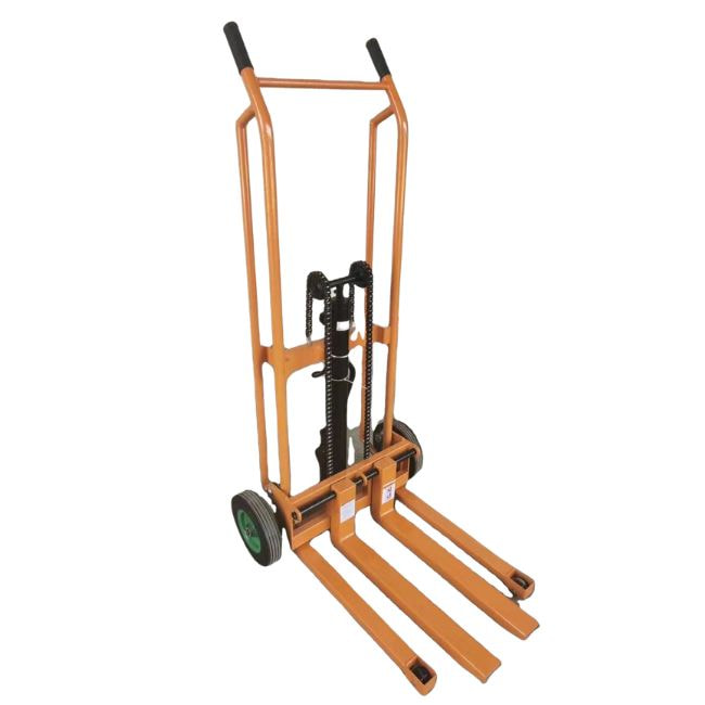 Xe nâng tay cao mini 260kg được sản xuất bằng thép dày dặn, chịu tải tốt và không bị biến dạng khi nâng hàng