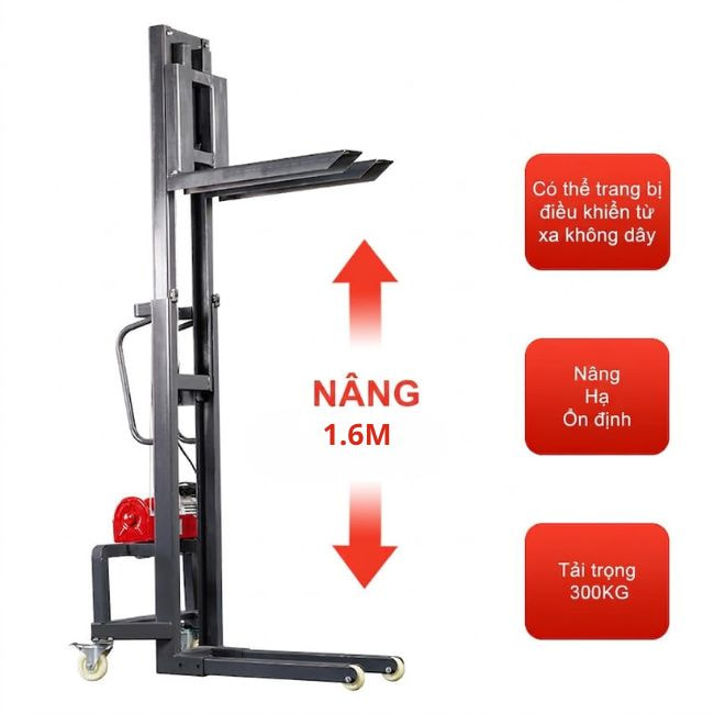 Xe nâng tời điện 300kg cao 1.6m Xe nâng tời điện 300kg cao 1.6m