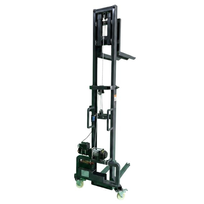Xe nâng tời điện 300kg cao 1.6m cấu tạo từ thép chịu lực với hệ thống tời điện 6000LBS